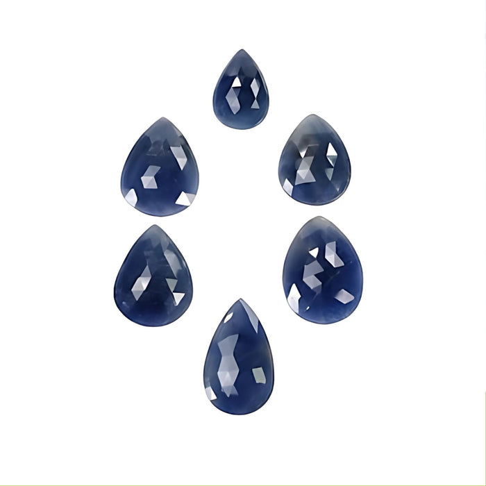 blue sapphire pear rose cut