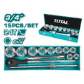 15 Pcs 3/4" Socket Set THT341151