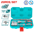20 Pcs 1/4" socket set THT141201