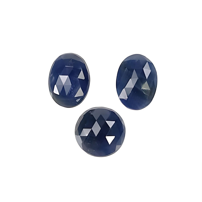 blue sapphire oval, round rose cut