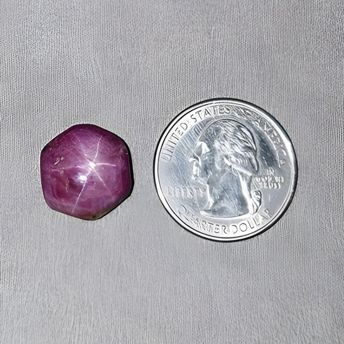 22.10cts Natural Untreated Star Ruby Gemstone Hexagon Shape Cabochon 16*14.5mm