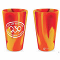 Red and orange marbled silicone pint cup with 239 Flies logo
