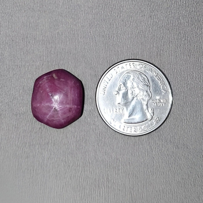 25.85cts Natural Untreated Star Ruby Gemstone Hexagon Shape Cabochon 18*15.5mm