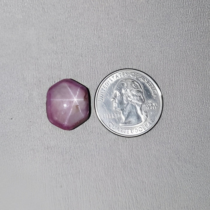 31.65cts Natural Untreated Star Ruby Gemstone Hexagon Shape Cabochon 17.5*14mm