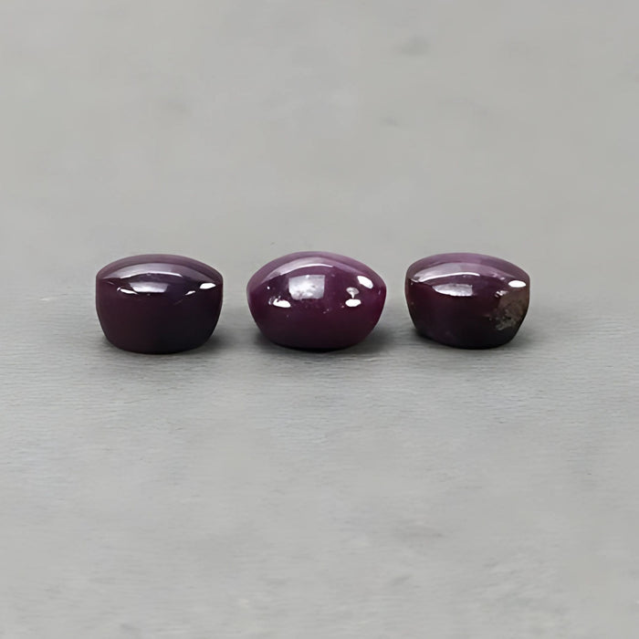41.95cts Natural Untreated Star Ruby Gemstone Round Shape Cabochon 12mm - 13.5mm 3pcs