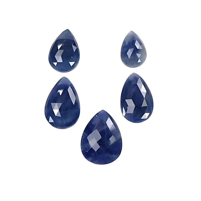blue sapphire pear rose cut