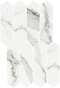 Alps Bianco Polished Picket Porcelain Mosaic Tile 11x18