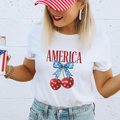 American Cherries Patriotic 4th of July Graphic T-Shirt