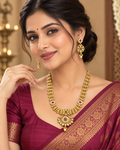 Antique gold traditional necklace and earrings set