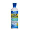 A bottle of TAS Aqua Essential Water Conditioner, labeled as an all-in-one concentrated aquarium water conditioner, with a blue cap and a yellow fish image on the front. This essential water conditioner is perfect for any fish tank as it quickly removes chlorine and other harmful chemicals to keep your aquatic environment safe and healthy.