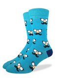 Aqua Moustache Crew Sock