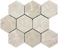 Arezzo Crema 4" Hex Porcelain Mosaic Tile 12x14 Sheet