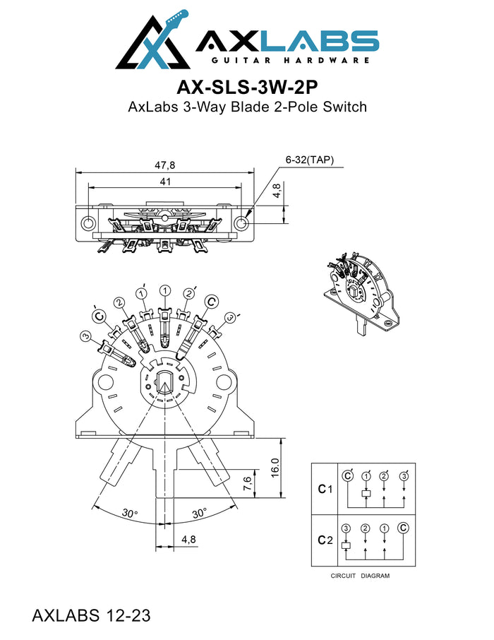 AxLabs 3-Way Blade 2-Pole Switch - AxLabs