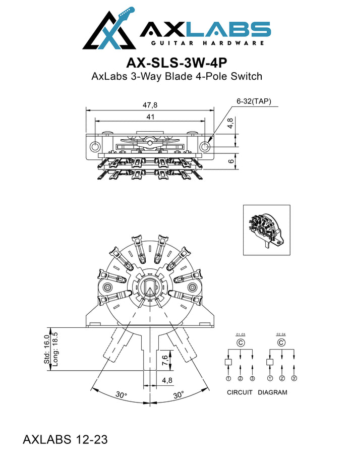 AxLabs 3-Way Blade 4-Pole Switch - AxLabs