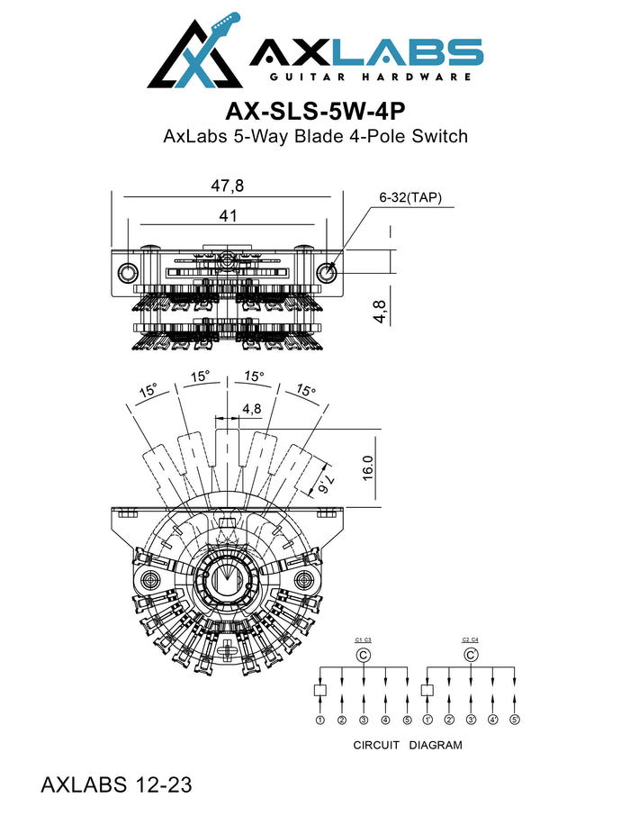 AxLabs 5-Way Blade 4-Pole Switch - AxLabs