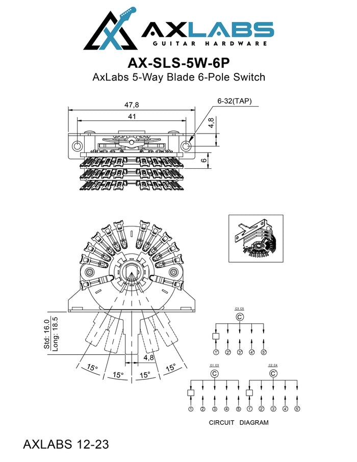AxLabs 5-Way Blade 6-Pole Switch - AxLabs