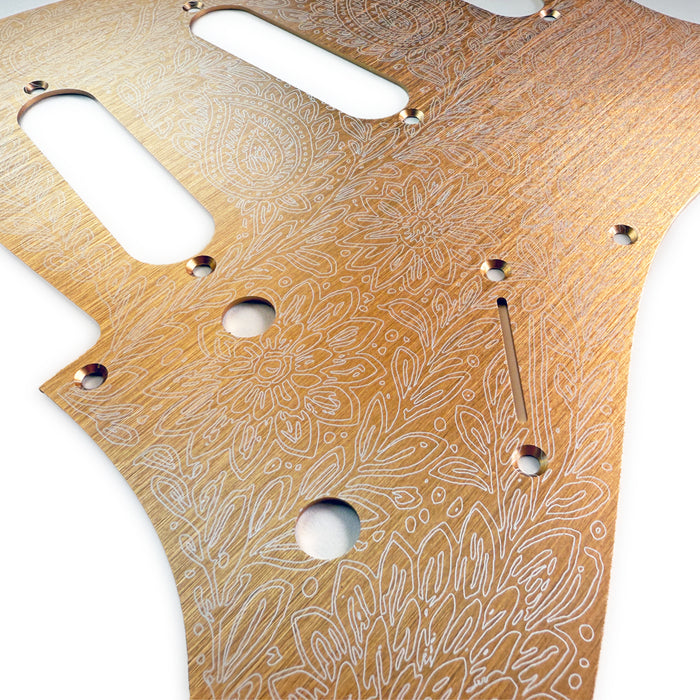 AxLabs Aluminum Etched Paisley Strat-style Pickguard - S/S/S - AxLabs