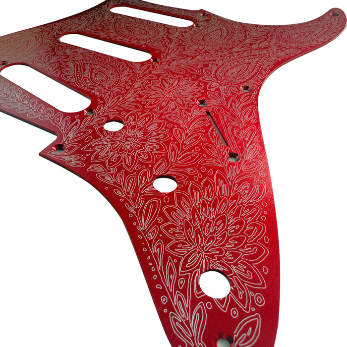AxLabs Aluminum Etched Paisley Strat-style Pickguard - S/S/S - AxLabs