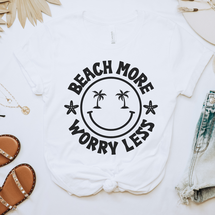 Beach More Worry Less Summer Graphic Tee