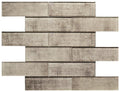 Beige 2x6 Fabric-Look Glass Mosaic Tile 12x12 Sheet