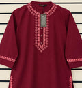 Black floral embroidered kurta