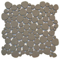 Black Glass Pebble Matte Mosaic Tile 12x12 Sheet