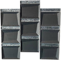 Black Glitz 3D Square Glass Mosaic Tile 12x12 Sheet