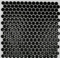 Black Glossy 1" Penny Round Porcelain Mosaic Tile 12x12 Sheet