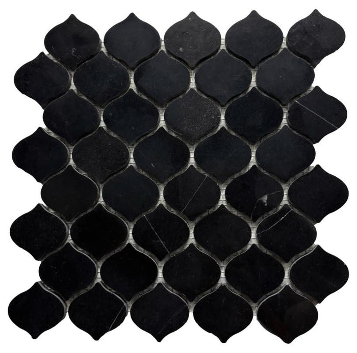 Black Marble Teardrop Mosaic Tile 11x11 Sheet