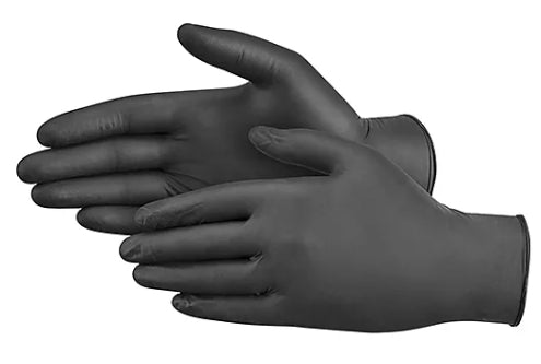 Black Nitrile Disposable Gloves, Powder-Free, Small, Box of 100