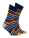 Black Rainbow Stripe Crew Socks