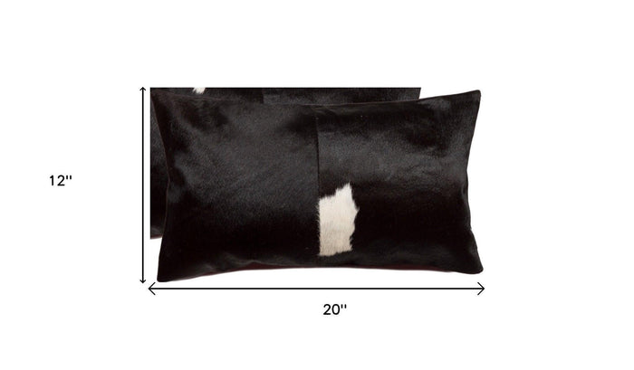 Black & White Cowhide 2-pc Pillow Set - Dimensions - Your Western Decor
