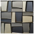 Blue Grey 3D Prism Glass Mosaic Tile 12x12 Sheet