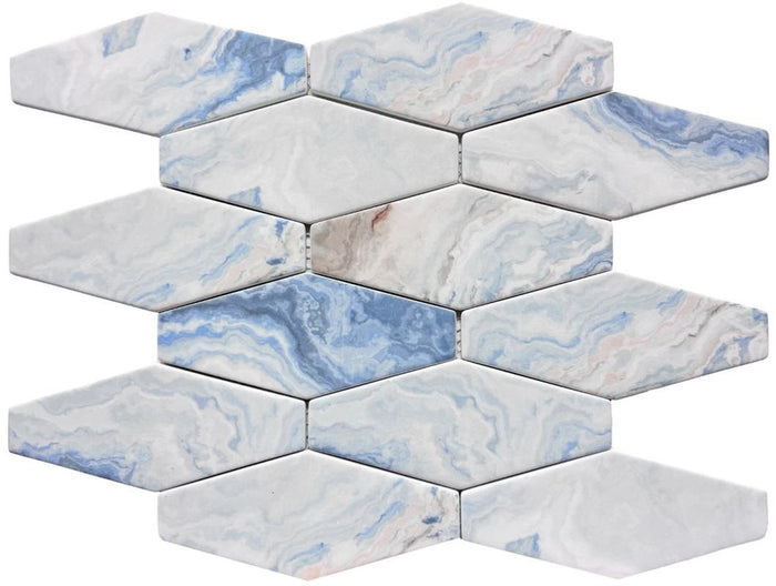 Blue Sky Elongated Glass Mosaic Tile 12x12 Sheet