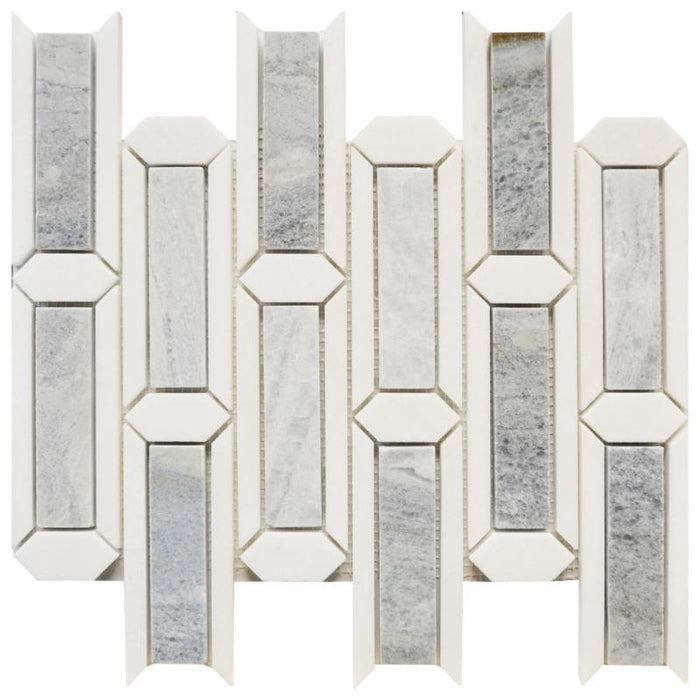 Blue Valley Framed Strips Stone Mosaic Tile 12x12 Sheet