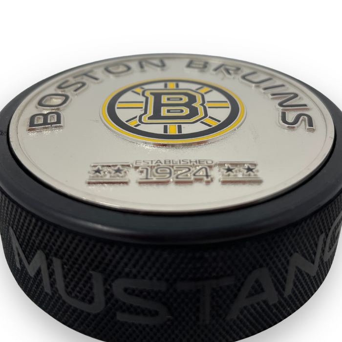 Boston Bruins Puck - Silver Established Medallion