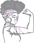 BREAST CANCER Strong Afro Woman BLING TRANSFERS