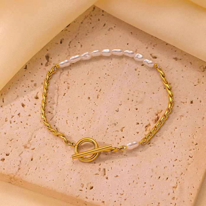 Cadena Trenzada & Perlas