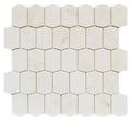 Calacatta Gold Elongated Hex Honed Marble Mosaic Tile 12x12 Sheet