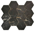 Canova Emperador 3" Hex Matte Porcelain Mosaic Tile 14x12 Sheet