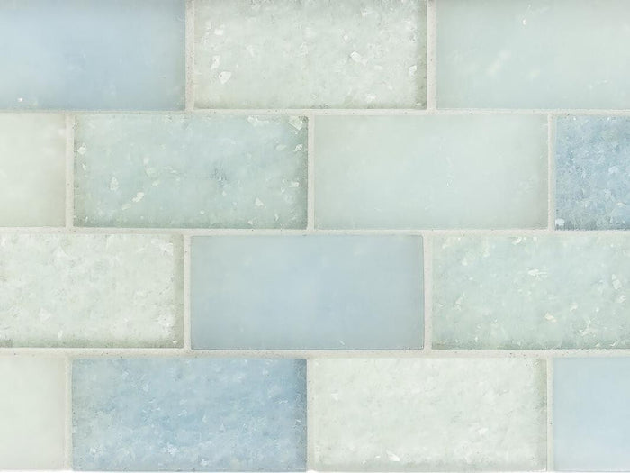 Caribbean Bricks Glass Mosaic Tile 11x10 Sheet