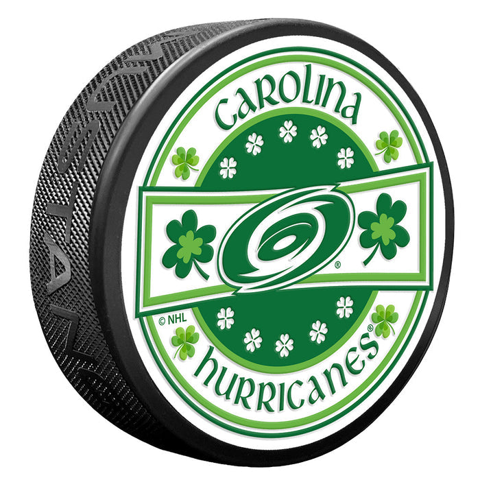 Carolina Hurricanes Lucky St. Patricks Day Puck