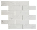 Carrara 2x6 Glass Mosaic Tile 12x12 Sheet