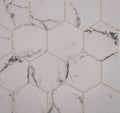 Carrara 3" Hex Glass Mosaic Tile 10x12 Sheet