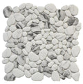 Carrara Grey Glass Pebble Mix Mosaic 12x12 Sheet