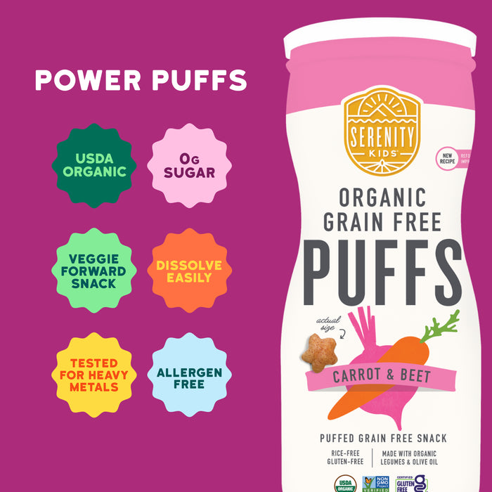 Carrot & Beet Organic Grain Free Puffs, No Sugar
