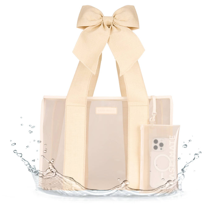 Case-Mate Ecru Raffia Bow Jelly Tote Bag - The Preppy Bunny