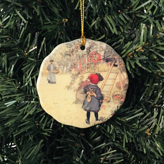 Ceramic Ornament, Carl Larsson Apple harvest