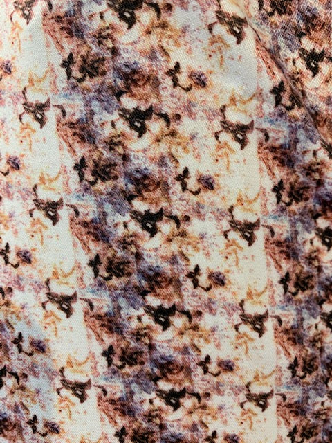 Champagne S/S Floral Button Up