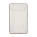 A beige changing mat with a dandelion pattern, designed for baby's nursery use.